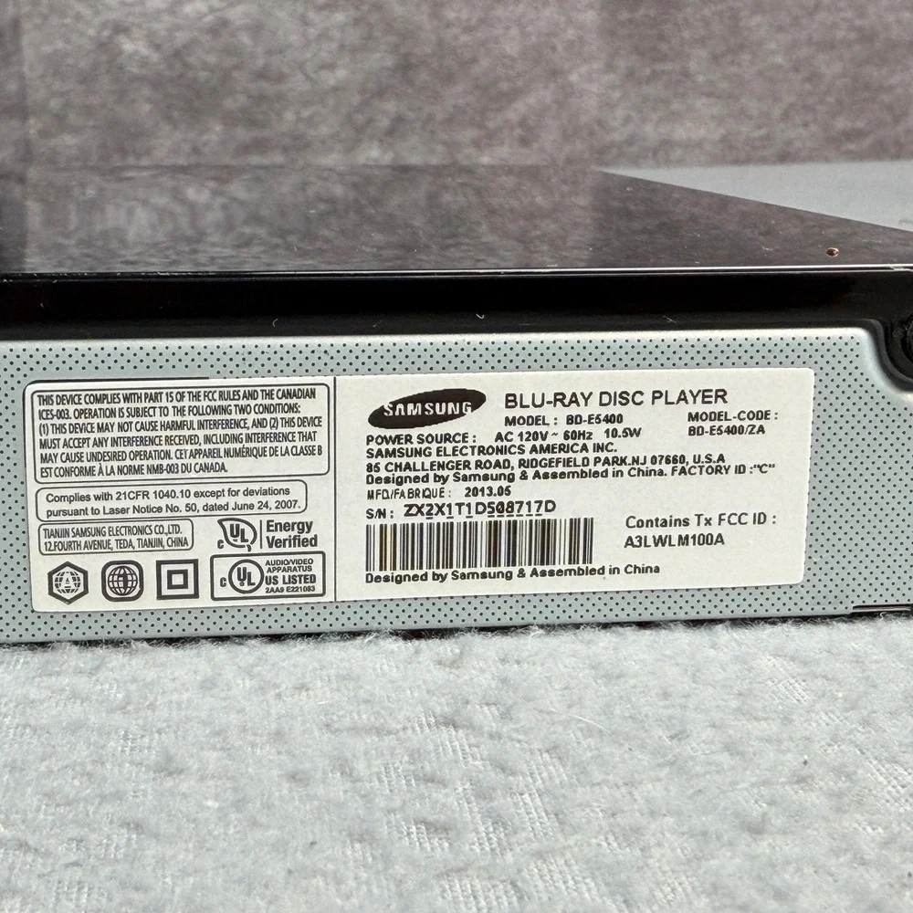 Samsung Blu-ray Disc Player BD-J5700 Black 1080p WiFi Streaming Remote HDMI